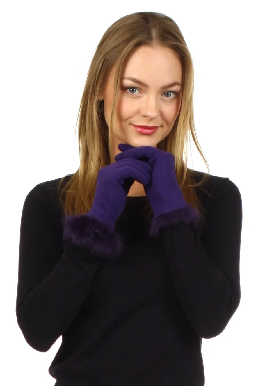 Sakkas Fleece Lined Faux Fur Touchscreen Gloves