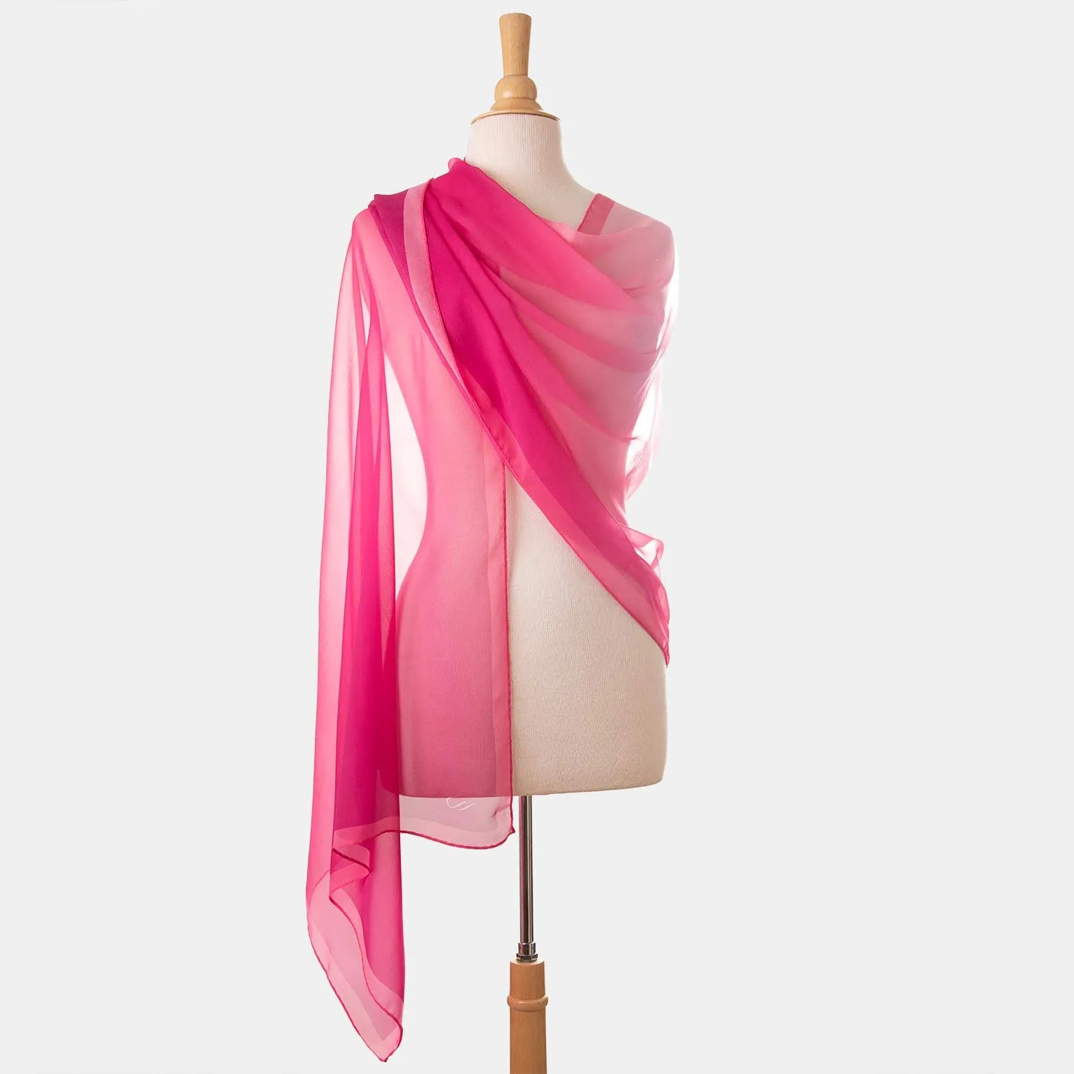 Sophia - Silk Scarf/Shawl - Fuchsia