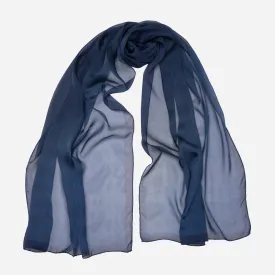 Sophia - Silk Scarf/Shawl - Navy