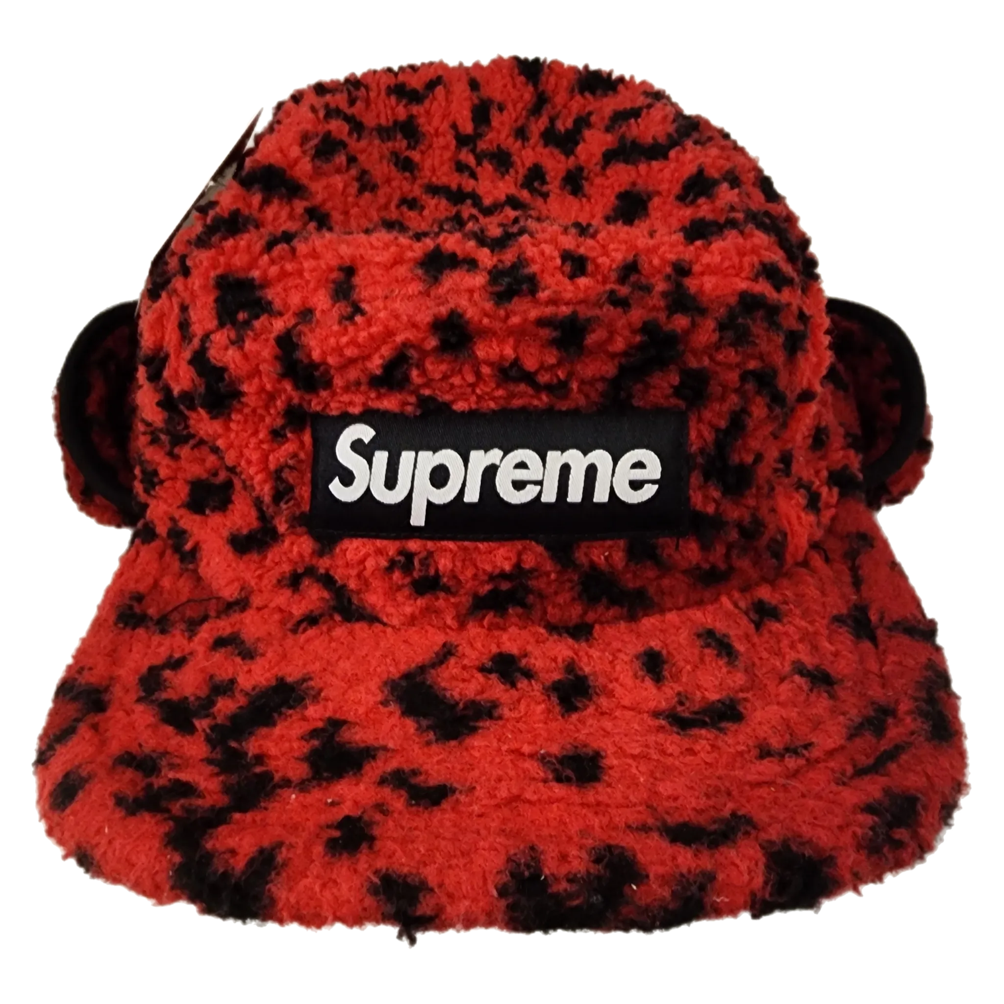 Supreme Leopard Polar Fleece Red Hat