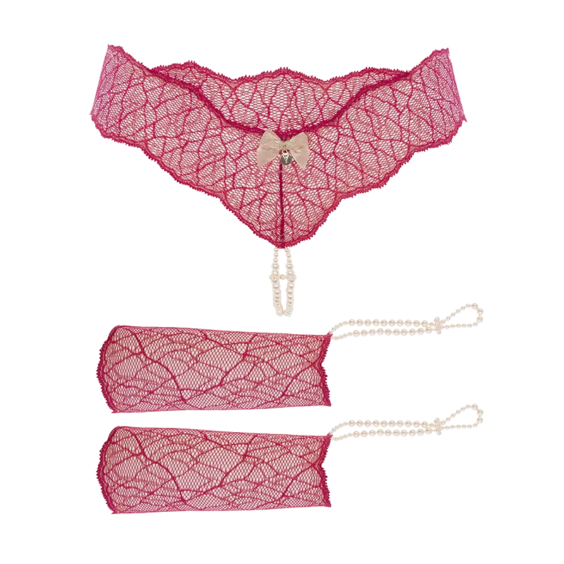 Sydney Double Strand Pearl Thong & Glove Set