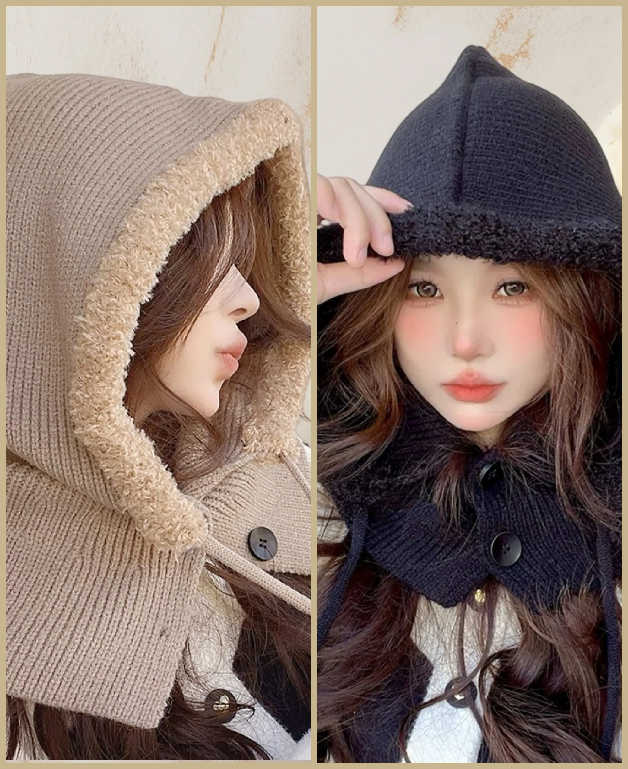 Unisex Convertible Hooded Scarf with Button Closure