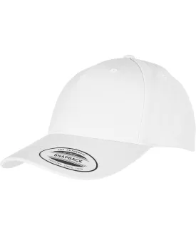 White - YP classics 5-panel premium curved visor snapback cap (5789M)