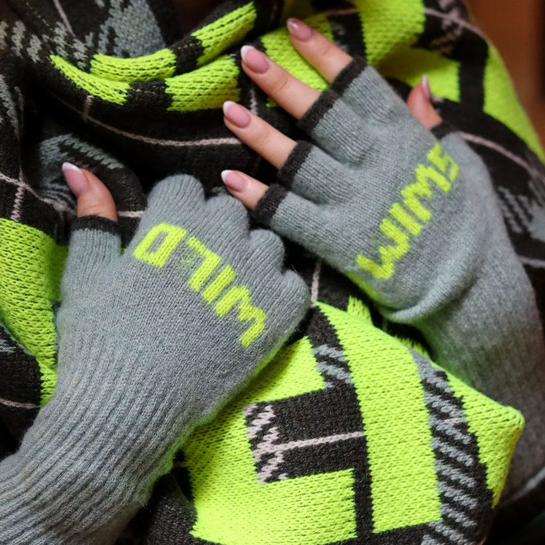 Wild Swim Fingerless Gloves in Mojito with Neon Yellow & Seaweed