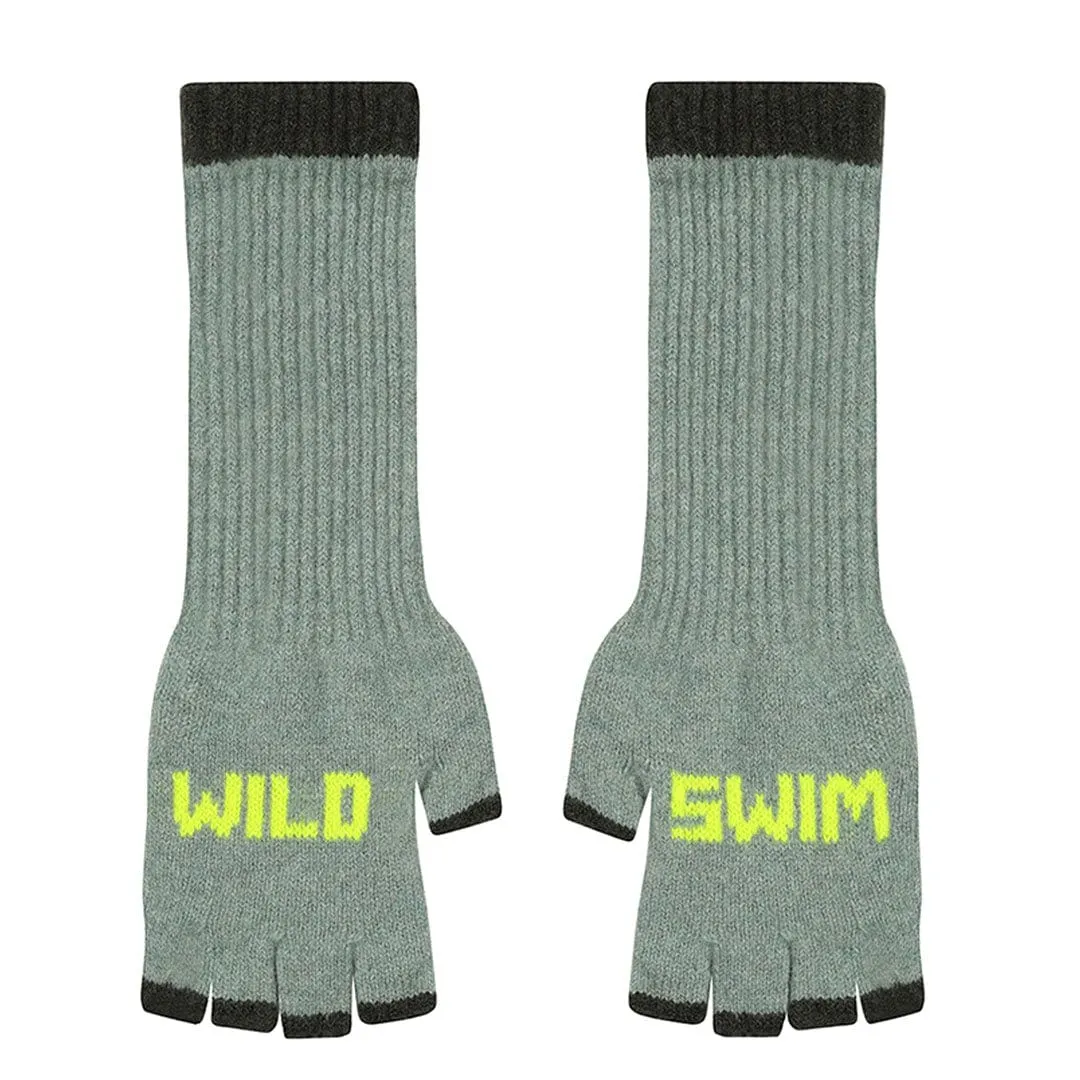 Wild Swim Fingerless Gloves in Mojito with Neon Yellow & Seaweed