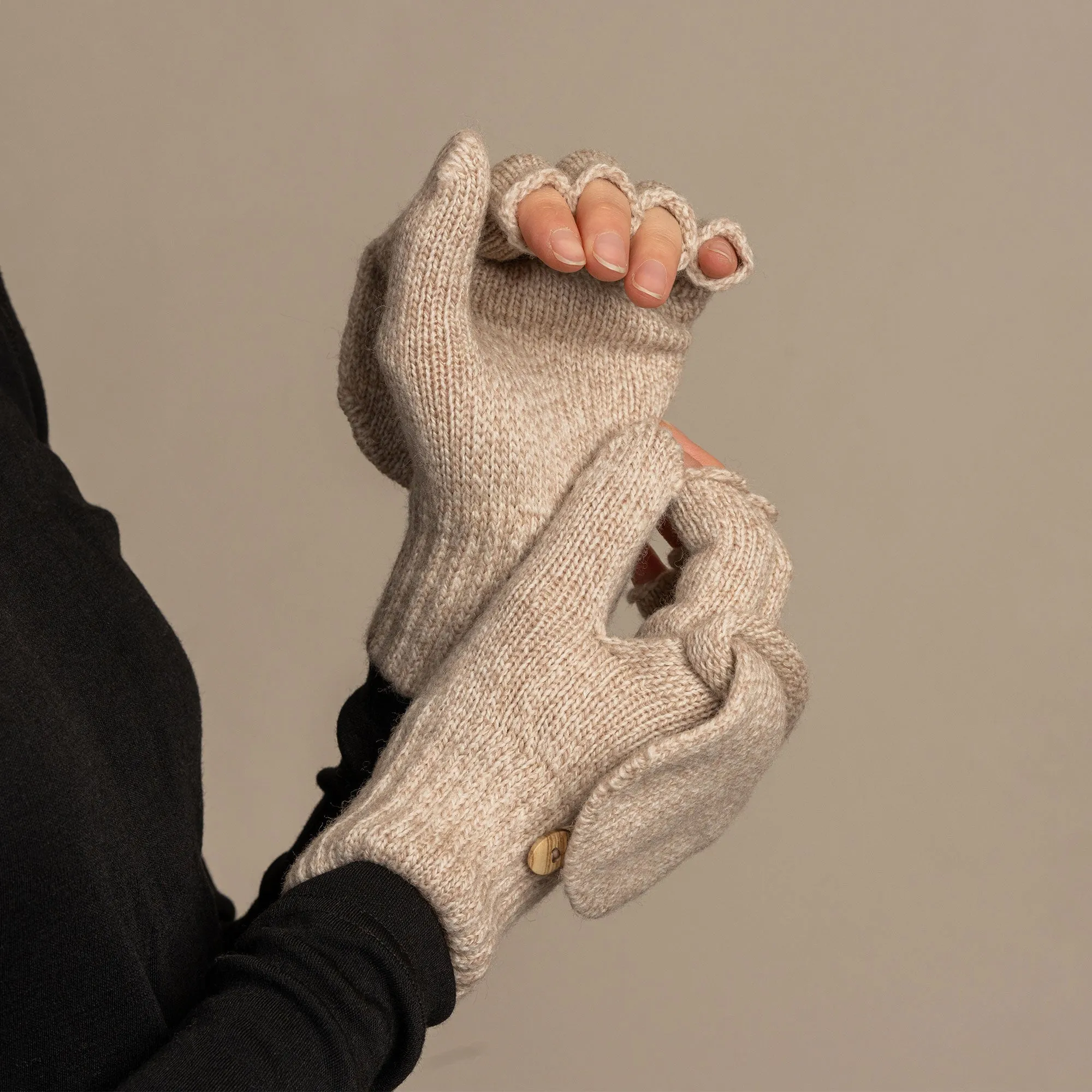 Women's Knit Convertible Mittens Merino