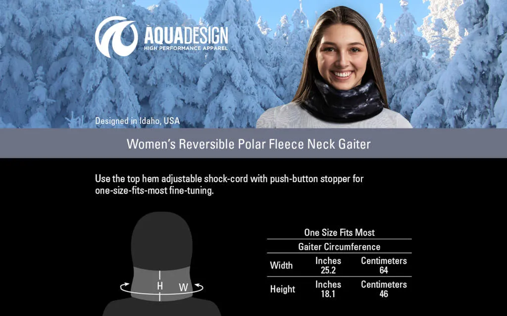 Womens Reversible Polar Fleece Neck Gaiter | Aqua Design