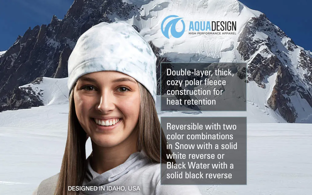 Womens Reversible Polar Fleece Winter Hat | Aqua Design