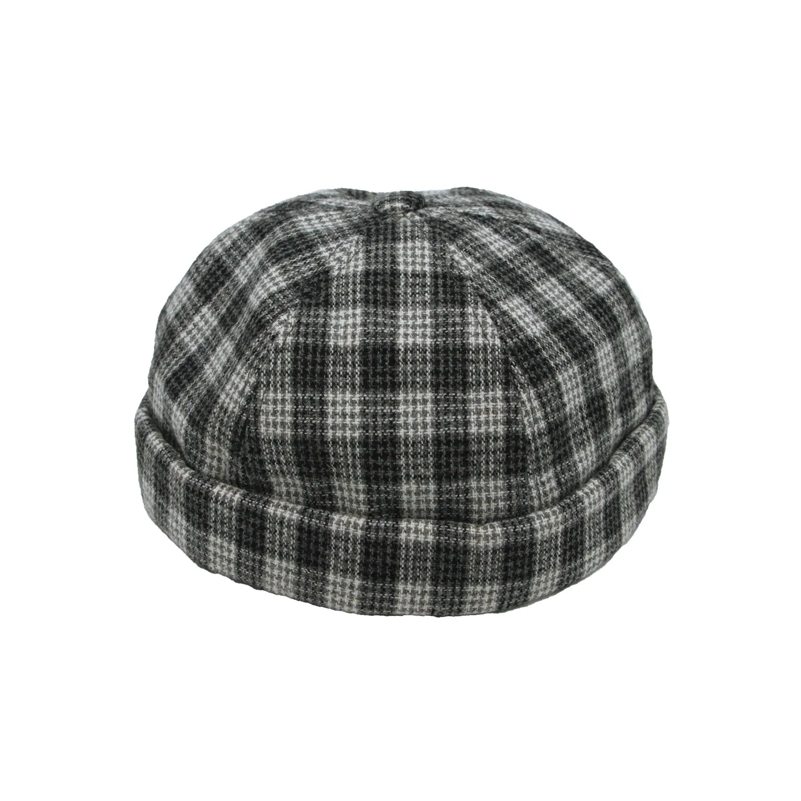 Wool Watch Cap Beanie Plaid Brimless Harbour Cuff Hat CT51166