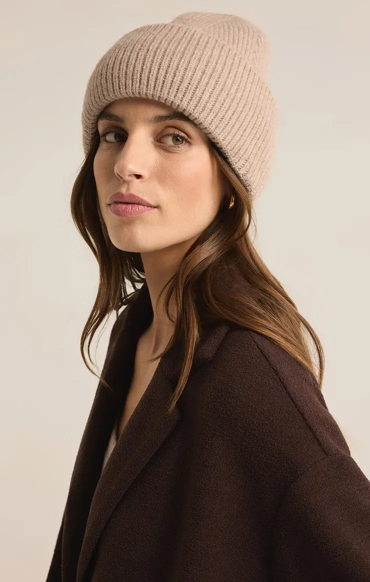 Z SUPPLY - SNOW CAP BEANIE HEATHER TAUPE